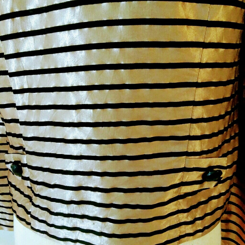 Vintage Metallic Gold and Black Striped Button-Down Jacket - Picture 5 of 8